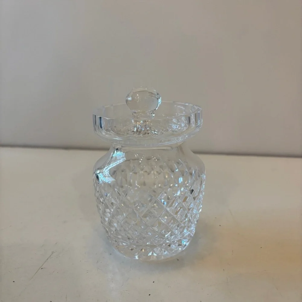Waterford Crystal Alana Mustard Jelly Condiment Jar with Lid 4.5